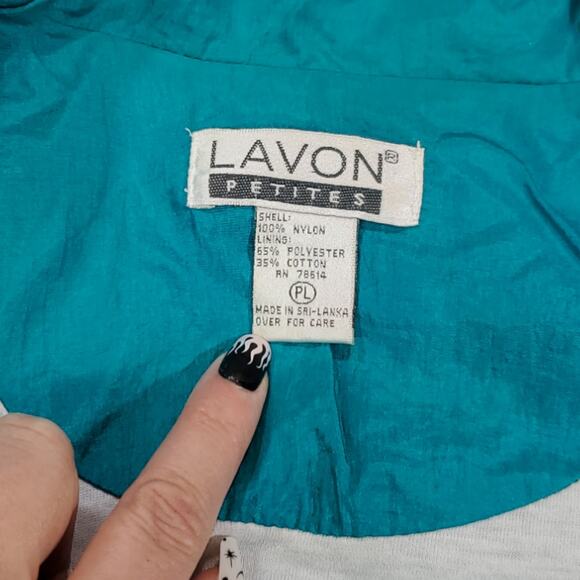 Lavon Petites | Vintage Teal Leisure Jacket | Petite Large - Picture 9 of 13